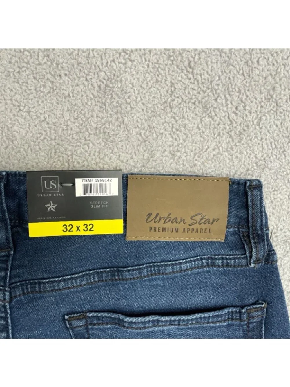 Urban Star Men's 32x32 Stretch Slim Fit Jeans Blue Premium Denim M0946